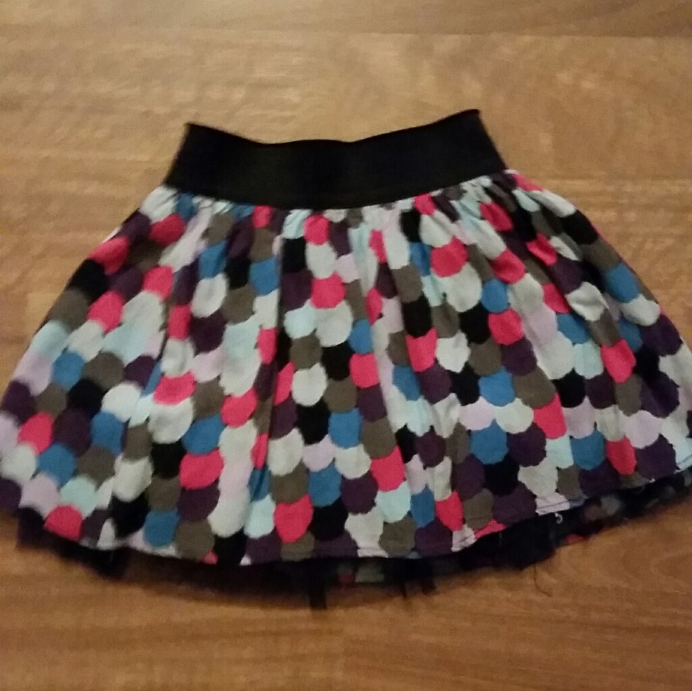 Multicolored skirt with black chiffon